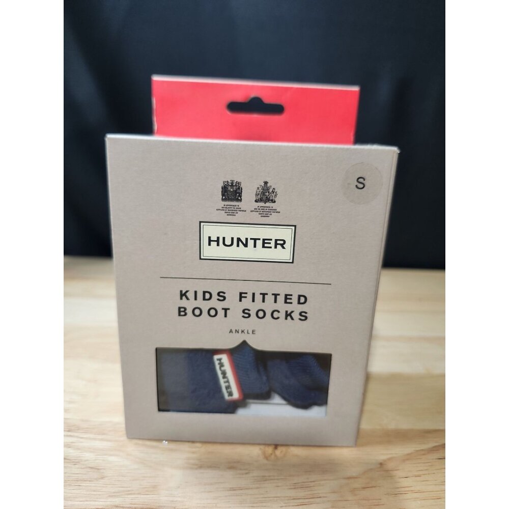 Hunter Kids Boot Dark lake blue fitted socks Small Ankle